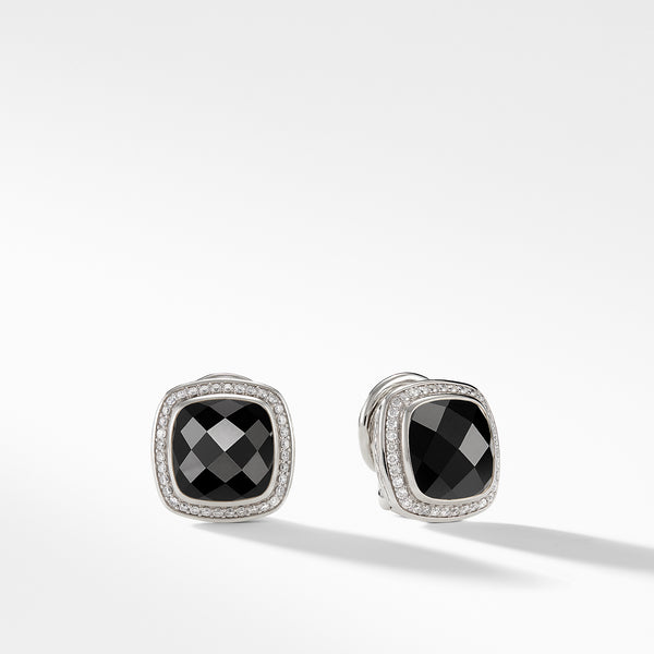 Earrings with Black Onyx and Diamonds