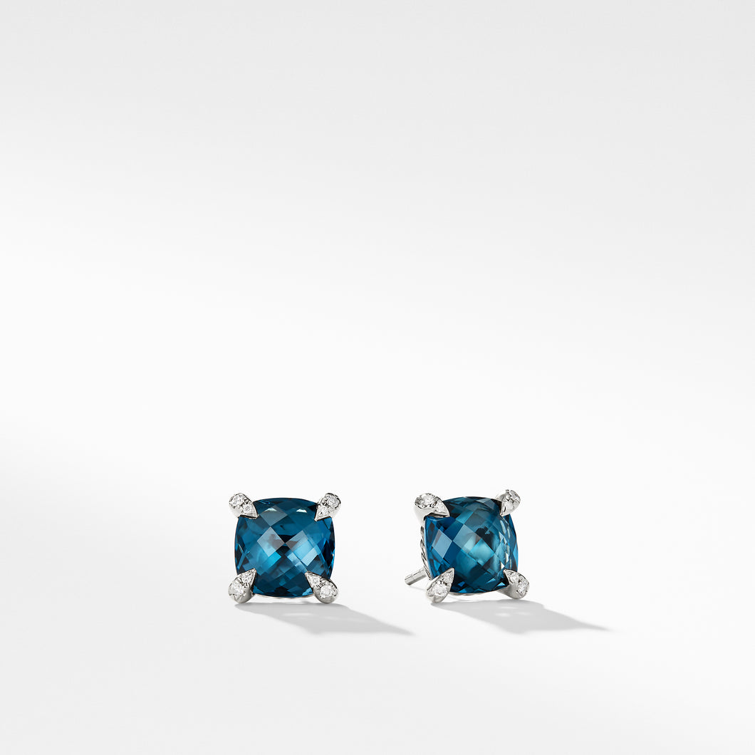 Earrings with Hampton Blue Topaz and Diamonds
