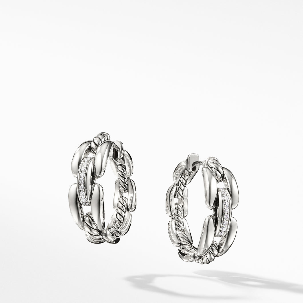 Wellesley Hoop Earrings with Diamonds, 23mm