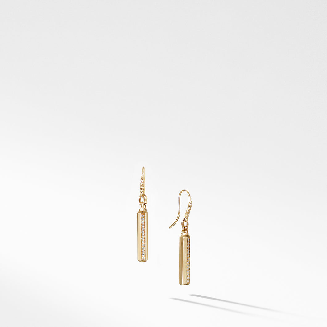 Barrels Drop Earrings with Diamonds in 18K Gold