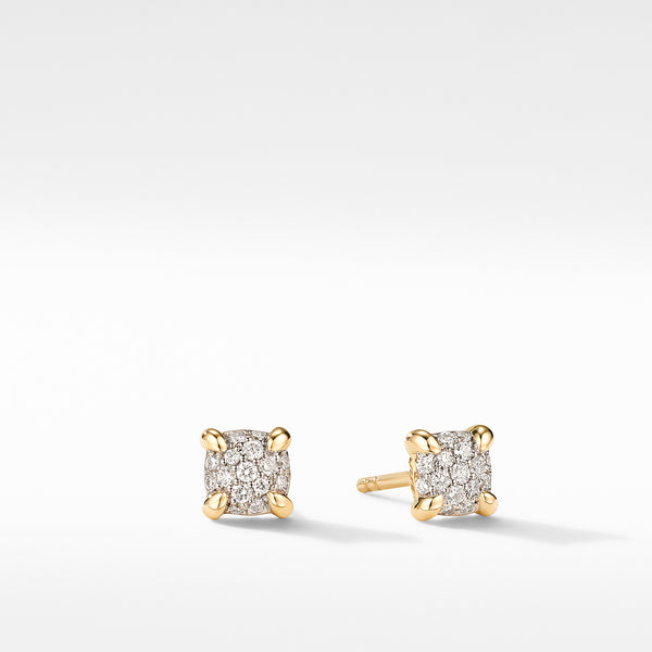 Petite Chatelaine Stud Earrings in 18K Yellow Gold with Diamonds