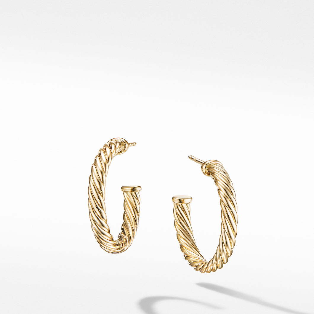 Small Cablespira Hoop Earrings in 18K Yellow Gold