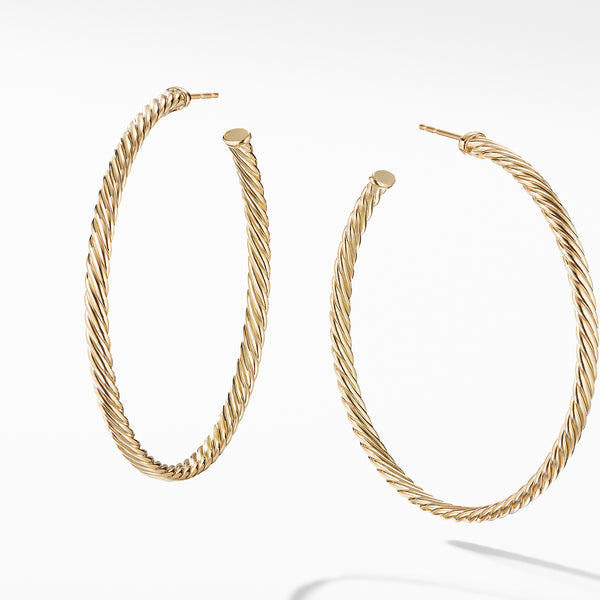 Large Cablespira Hoop Earrings in 18K Yellow Gold