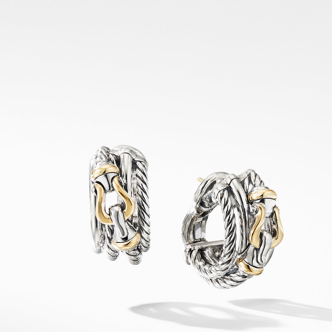 Buckle Shrimp Earrings with 18K Yellow Gold