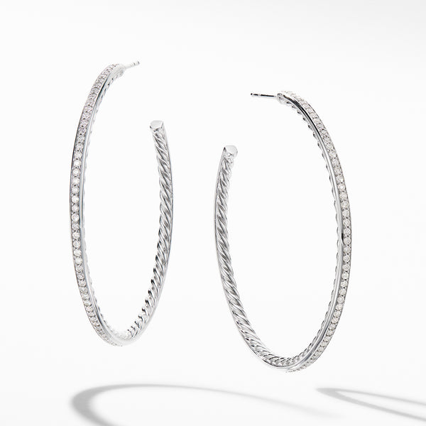 Large Hoop Earrings with Pave© Diamonds