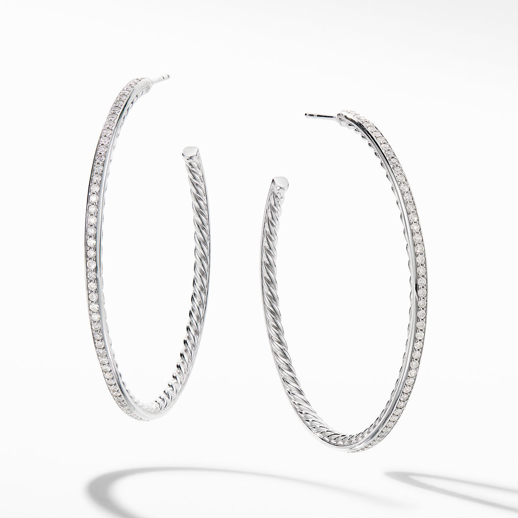 Large Hoop Earrings with Pave© Diamonds