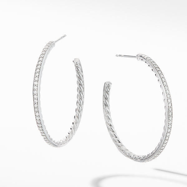 Medium Hoop Earrings with Pave© Diamonds