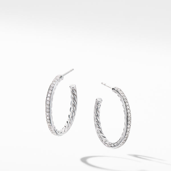 Small Hoop Earrings with Pave© Diamonds