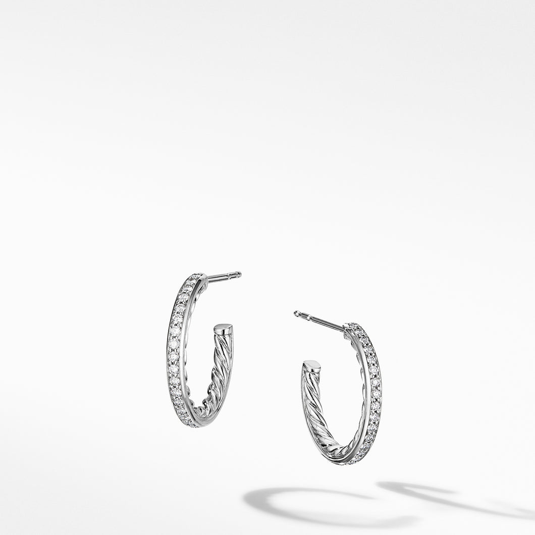Extra-Small Hoop Earrings in with Pave© Diamonds