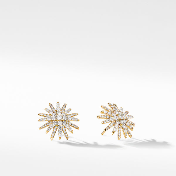 Starburst Stud Earrings in 18K Yellow Gold with Pave© Diamonds