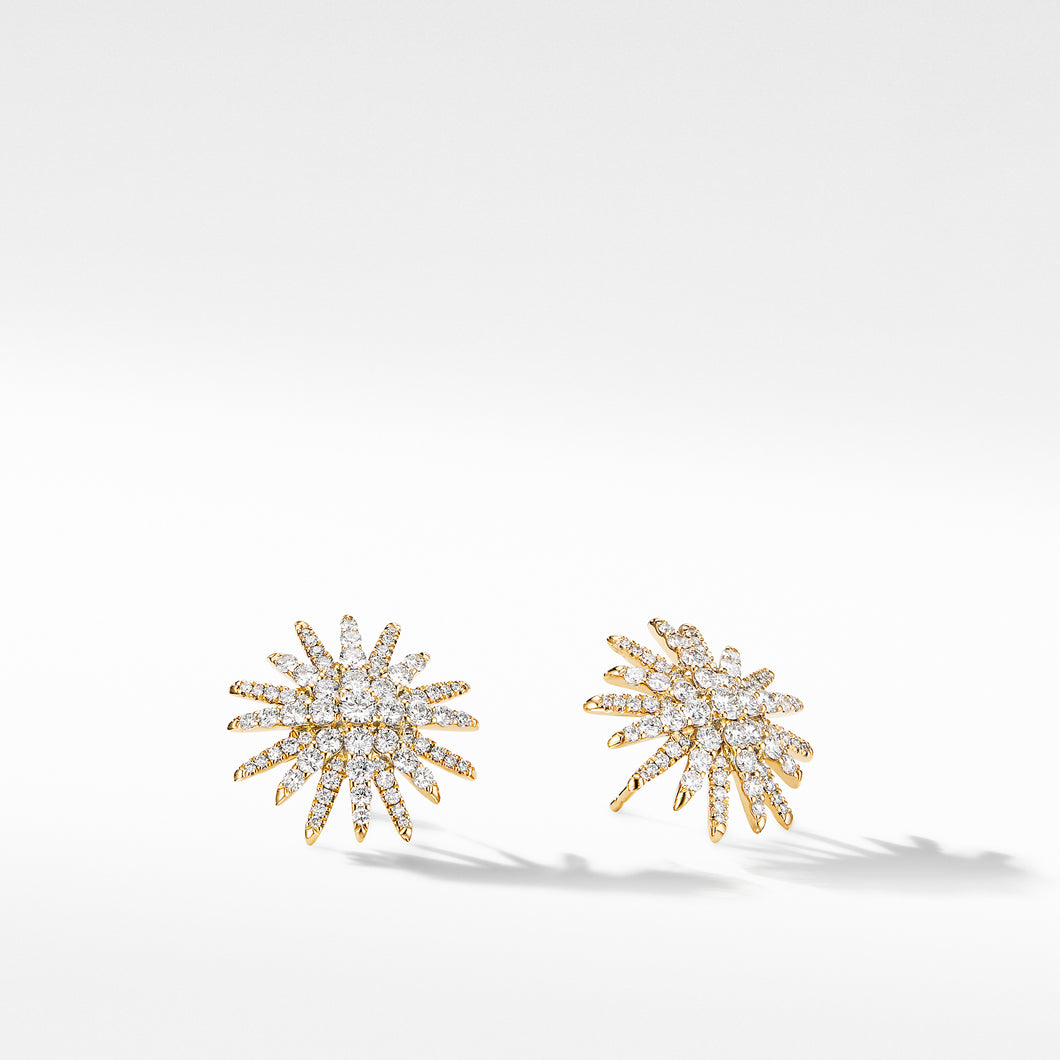 Starburst Stud Earrings in 18K Yellow Gold with PavéÂ© Diamonds