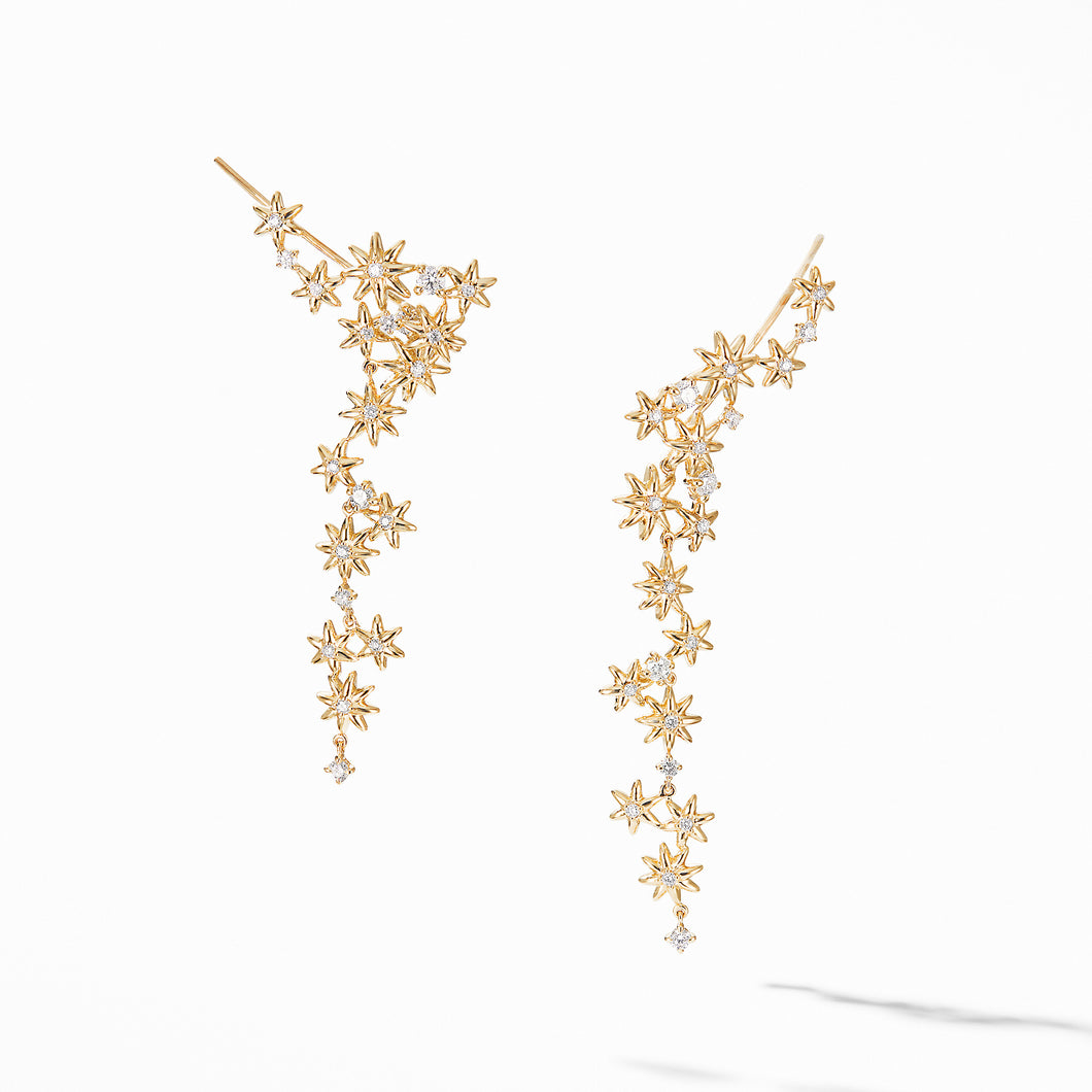 Starburst Cluster Earrings in 18K Yellow Gold with Pavé© Diamonds
