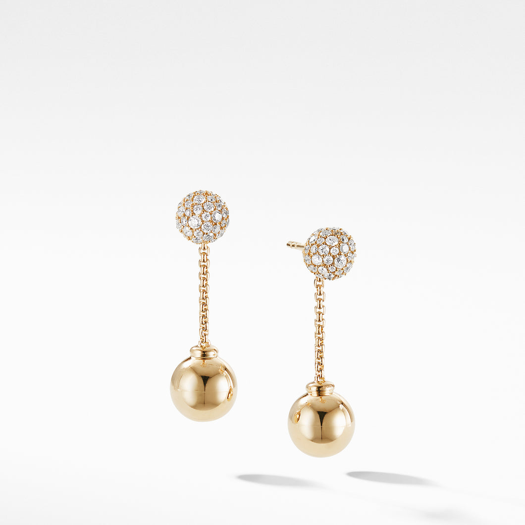 Solari Chain Drop Earring in 18K Yellow Gold with Diamonds