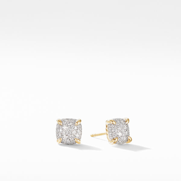 Chatelaine Stud Earrings in 18K Yellow Gold with Full Pave© Diamonds