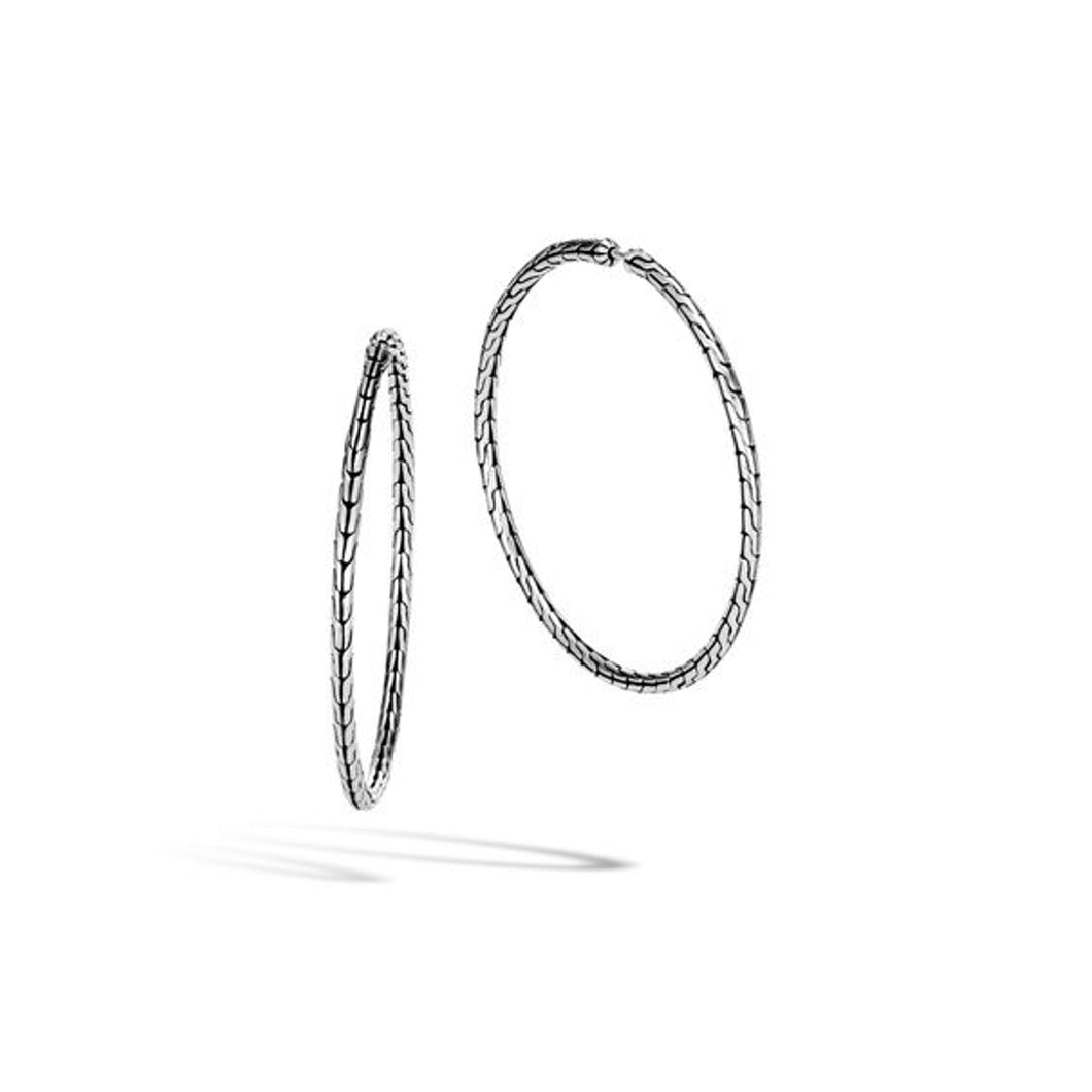 Women's Classic Chain Silver Large Hoop Earrings