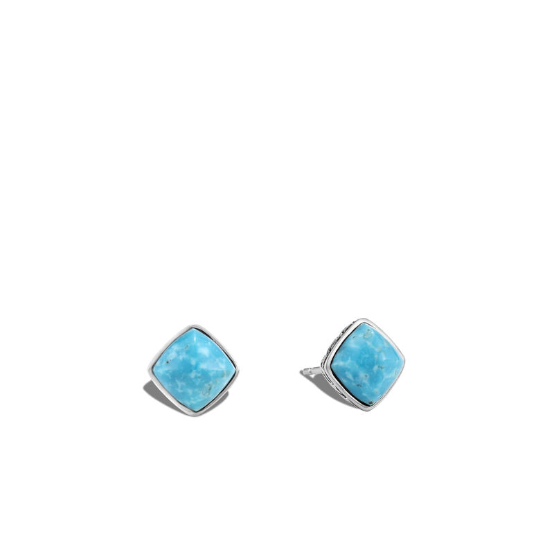 Classic Chain Sugarloaf Stud Earring with Turquoise