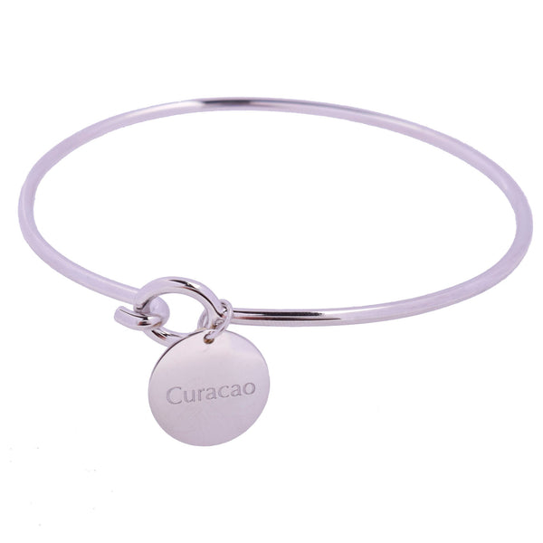 Curaçao Love Sterling Silver Charm Bangle