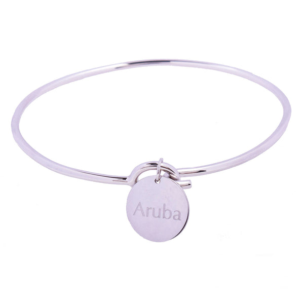 Aruba Love Sterling Silver Charm Bangle