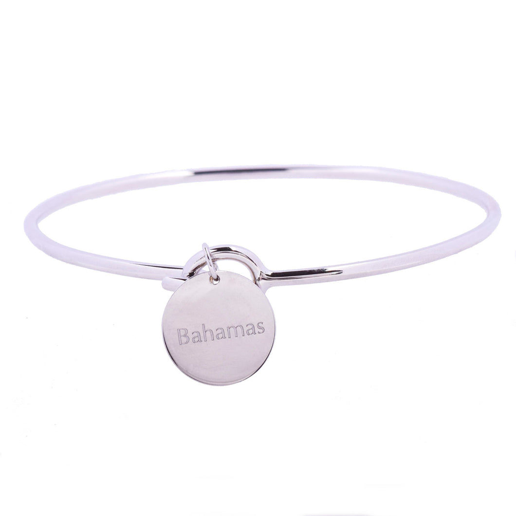 Bahamas Love Sterling Silver Charm Bangle