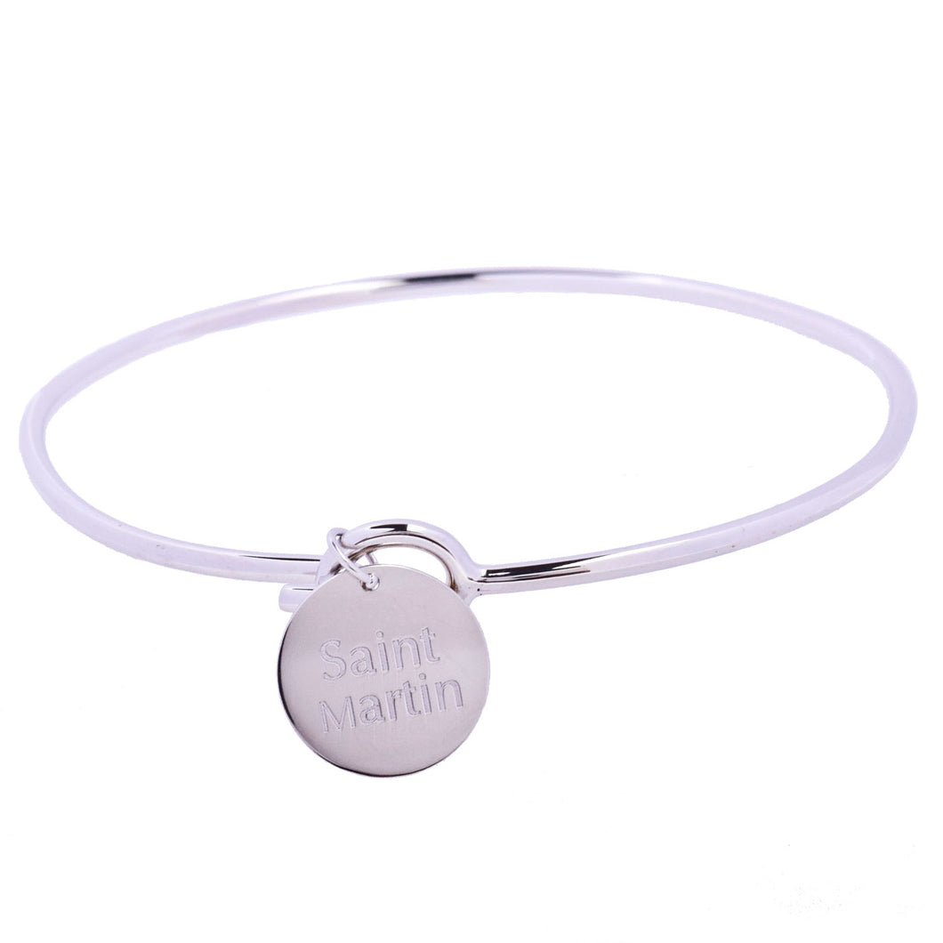 Saint Martin Love Sterling Silver Charm Bangle