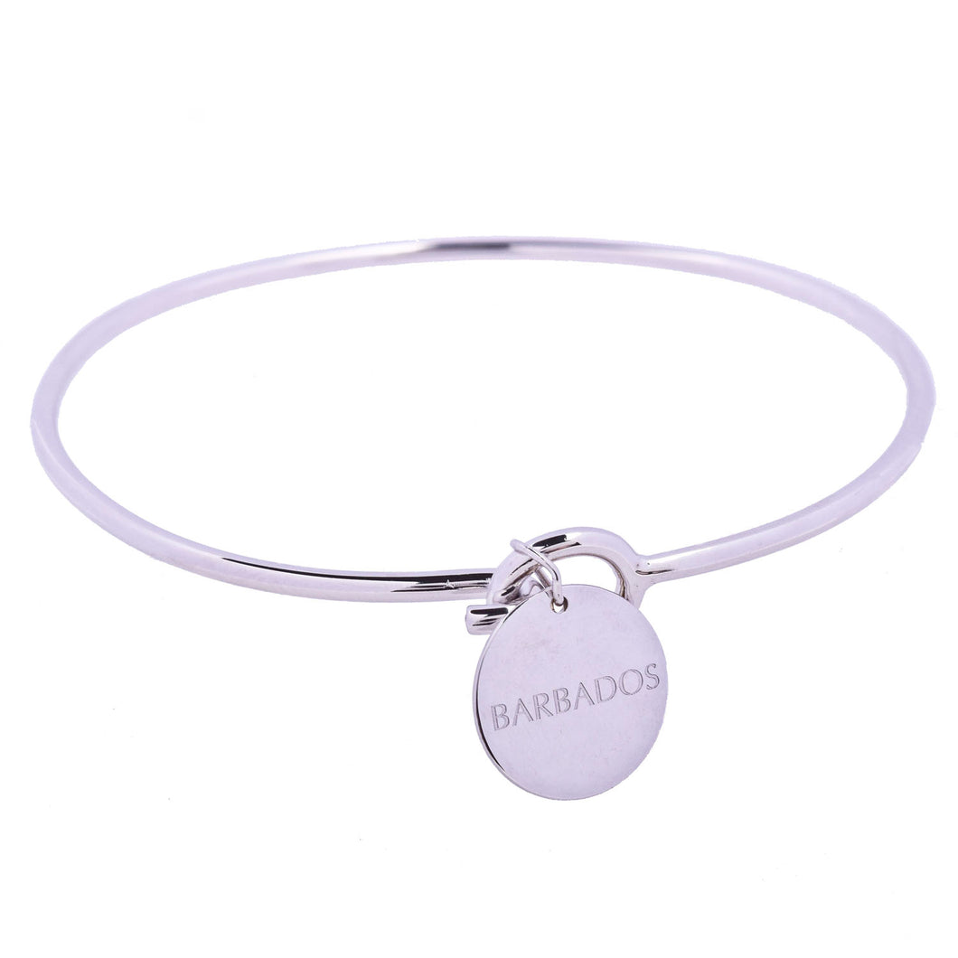Barbados Love Sterling Silver Charm Bangle