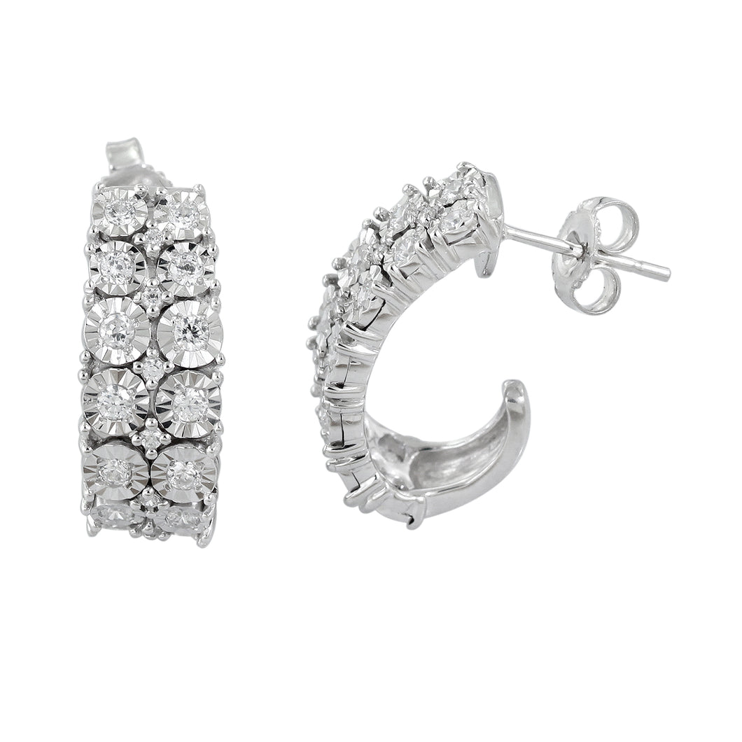 1.0 CTW Diamond Hoop Earring