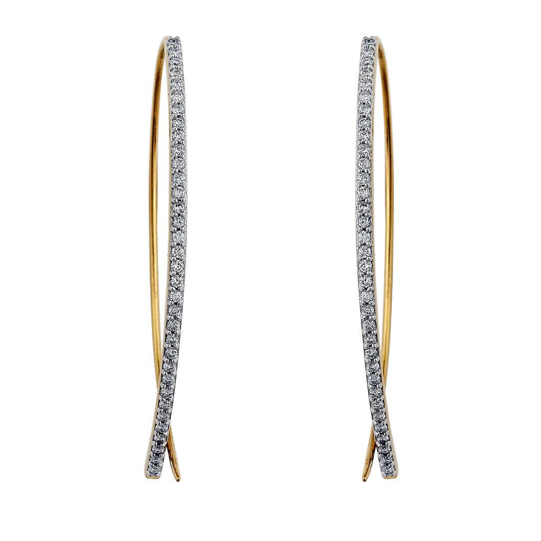 Halo Lab-Grown Diamond Open Hoop Earrings - 14k Gold Over Sterling Silver (.75 ct. tw.)