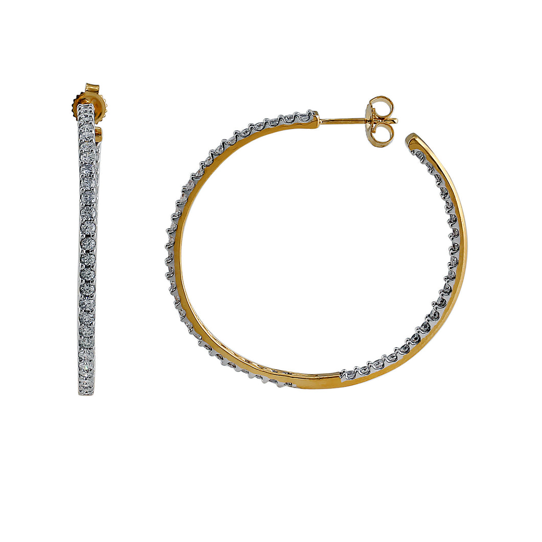 Halo Lab-Grown Diamond Hoop Earrings - 14k Gold Over Sterling Silver (2.00 ct. tw.)
