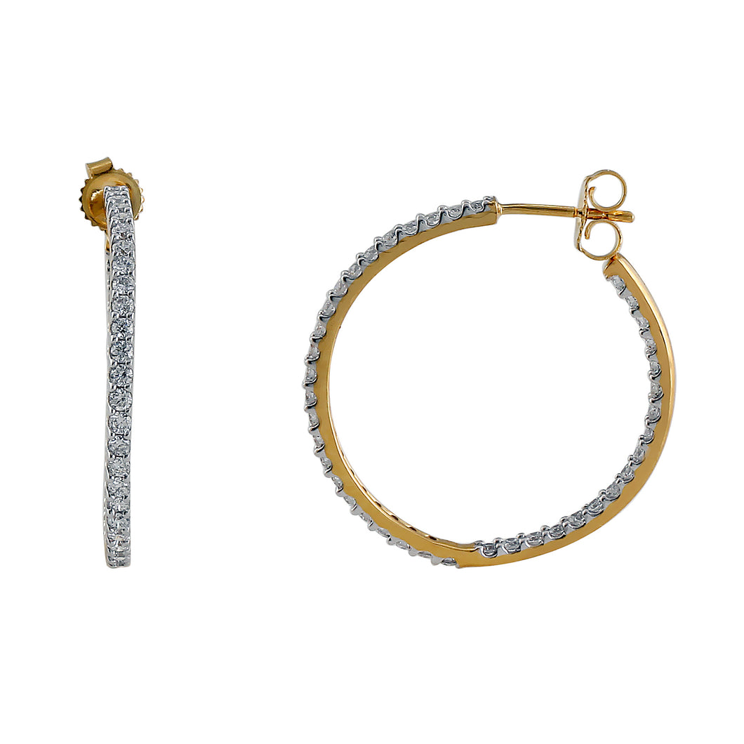 Halo Lab-Grown Diamond Hoop Earrings - 14k Gold Over Sterling Silver (1.00 ct. tw.)