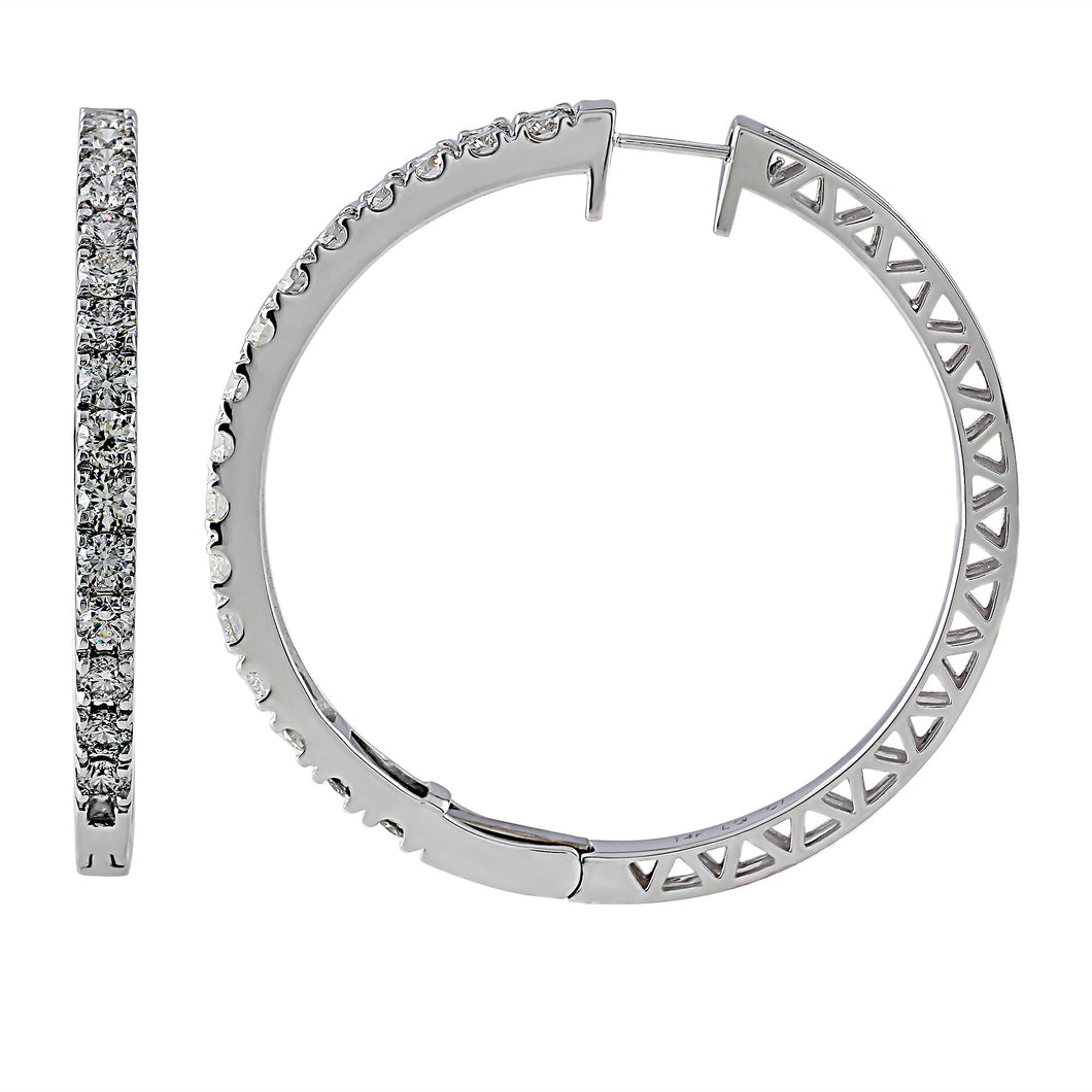 5.00CTTW Lab-Created Diamond Hoop Earrings in 14K Gold, 2
