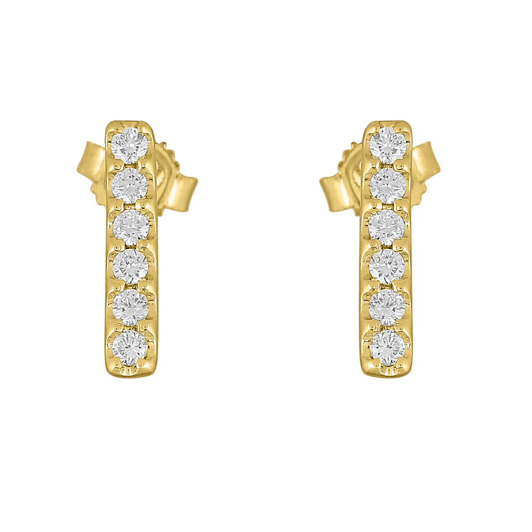 Flash Small Bar Lab-Grown Diamond Stud Earrings - 14k Gold Over Sterling Silver (.25 ct. tw.)