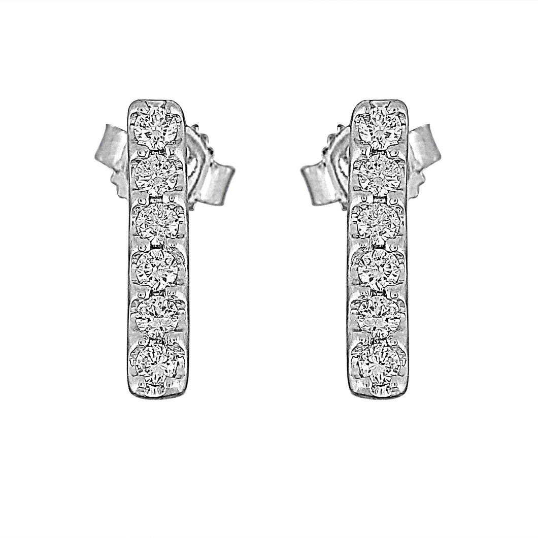 Flash Small Bar Lab-Grown Diamond Stud Earrings - Sterling Silver (.25 ct. tw.)