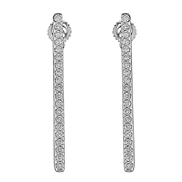Flash Long Bar Lab-Grown Diamond Stud Earrings - Sterling Silver (.38 ct. tw.)