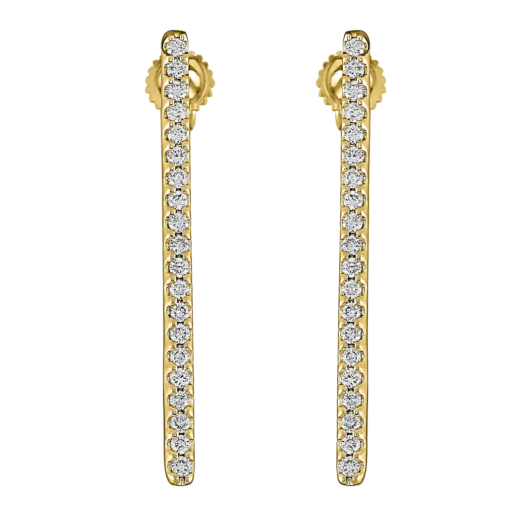 Flash Long Bar Lab-Grown Diamond Stud Earrings - 14k Gold Over Sterling Silver (.38 ct. tw.)
