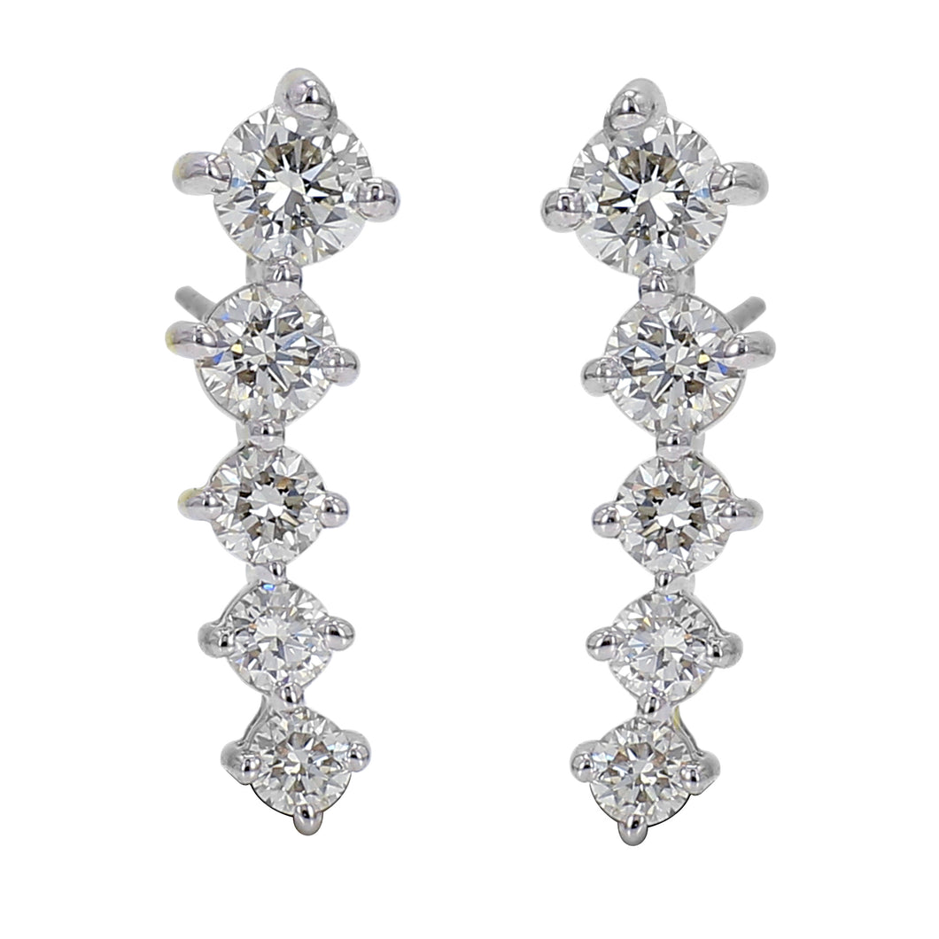 2.00CTTW Lab-Created Diamond Earrings in 14K White Gold