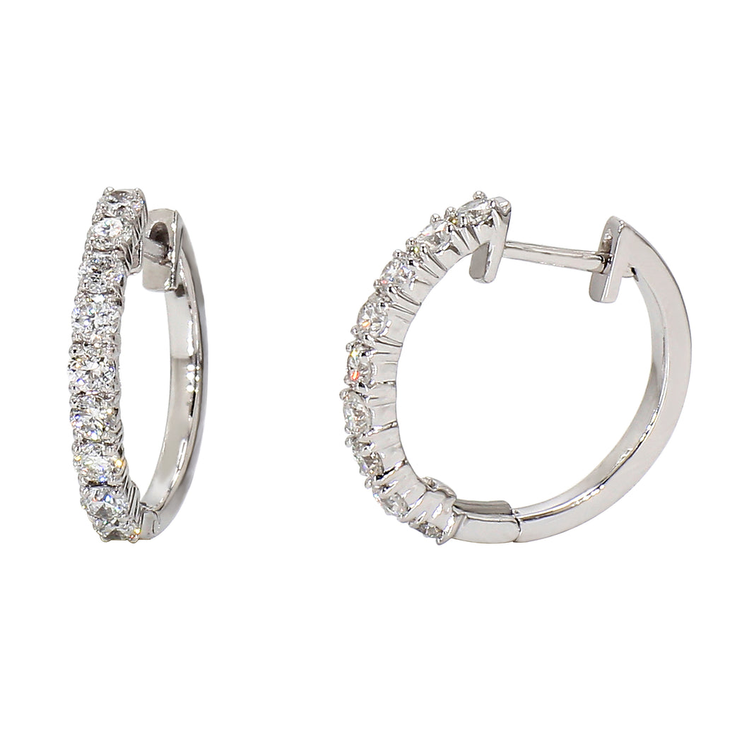1.00CTTW Lab-Created Diamond Huggie Earrings in 14K White Gold