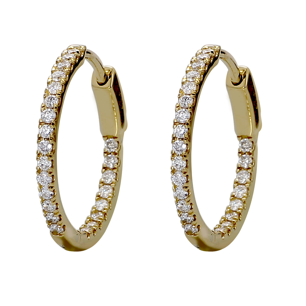 0.50 ctw. Lab-Created Diamond Hoop Earrings in 14K Yellow Gold