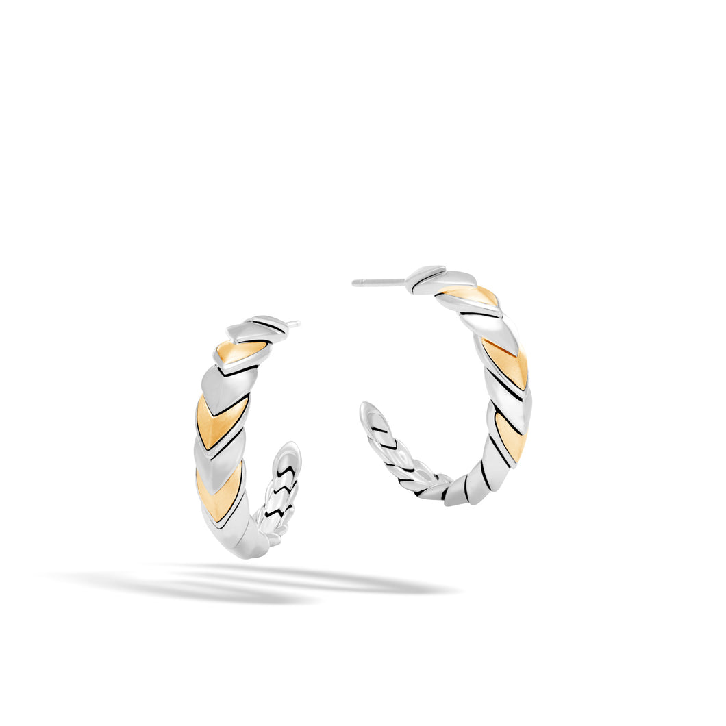 Legends Naga Small Hoop Earrings in Silver and 18K Gold