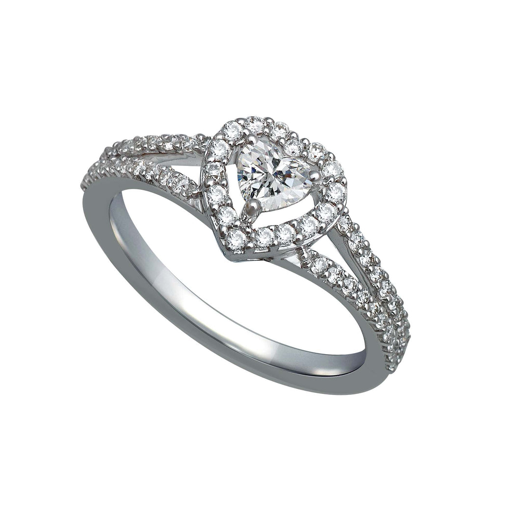 14K White Gold Diamond Heart Ring (0.53 ct. tw.)
