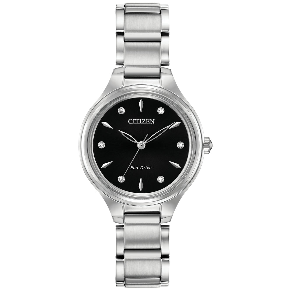 Citizen Corso Stainless Steel Diamond Silver & Black Womens  display picture 2