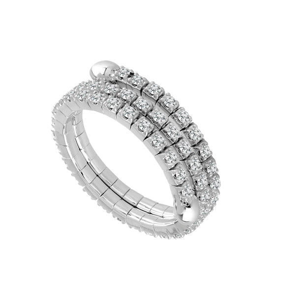 14K White Gold 0.65 ct. tw. Diamond 3 Row Flexible Eternity Band