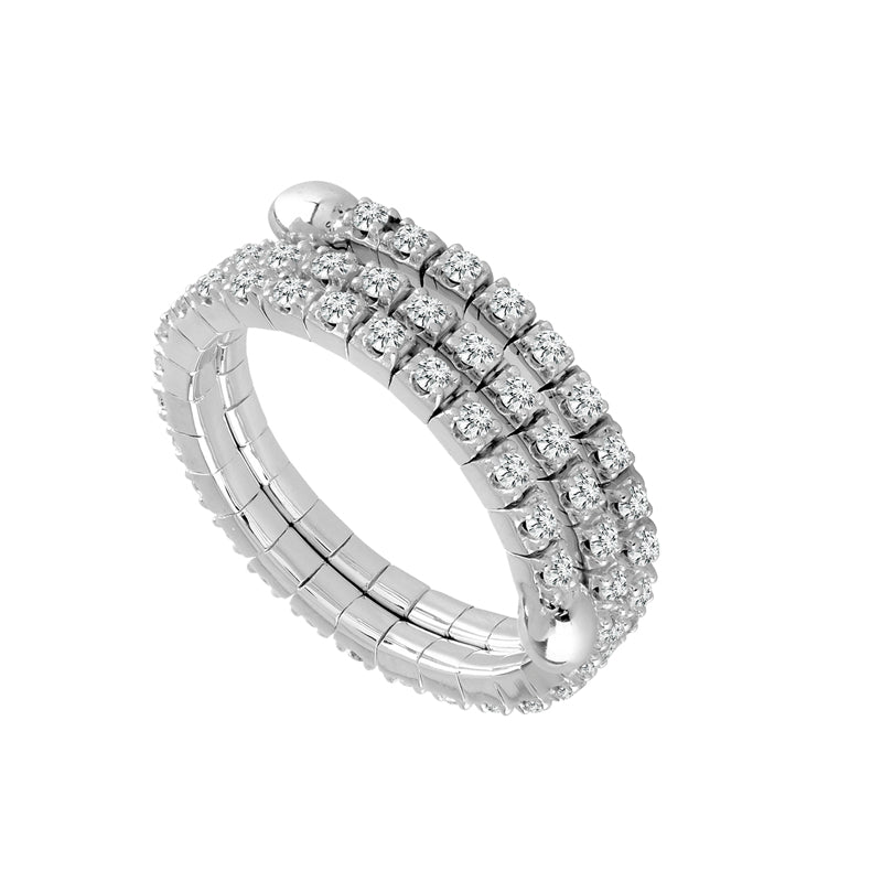 14K White Gold 0.65 ct. tw. Diamond 3 Row Flexible Eternity Band