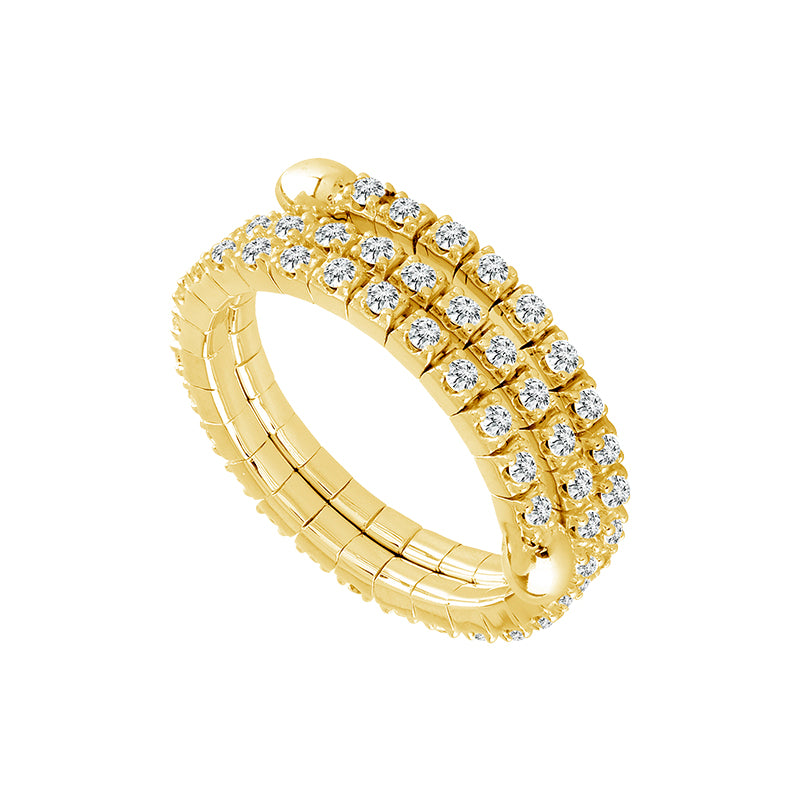 14K Yellow Gold 0.65 ct. tw. Diamond 3 Row Flexible Eternity Band