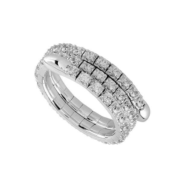 14K White Gold 1.00 ct. tw. Diamond 3 Row Flexible Eternity Band
