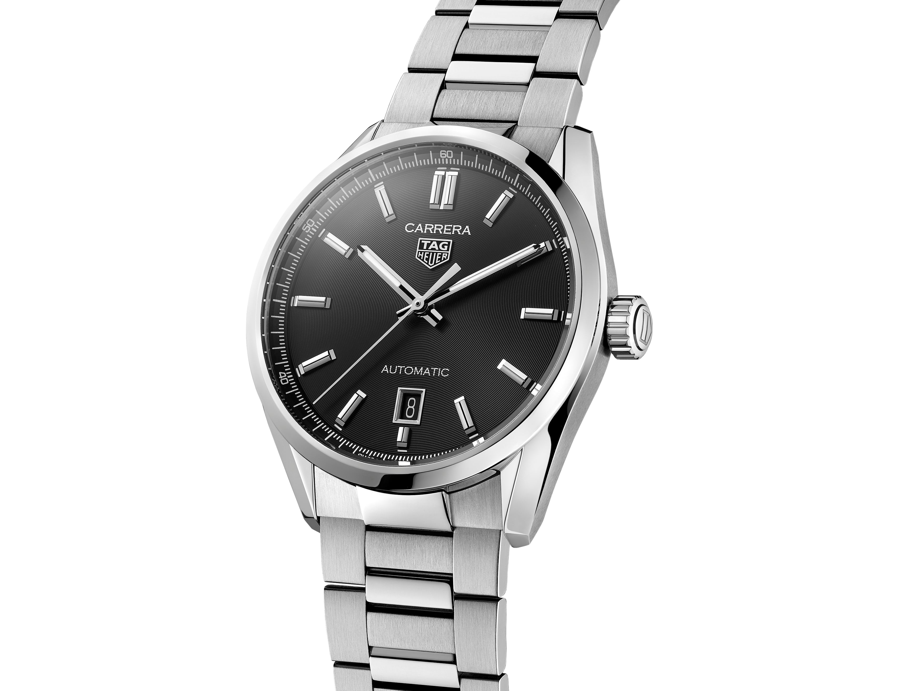 【TAG Heuer】Carrera Calibre 5 automatic TAG Heuer Carrera Calibre 5 Automatic Black Steel Watch – Little