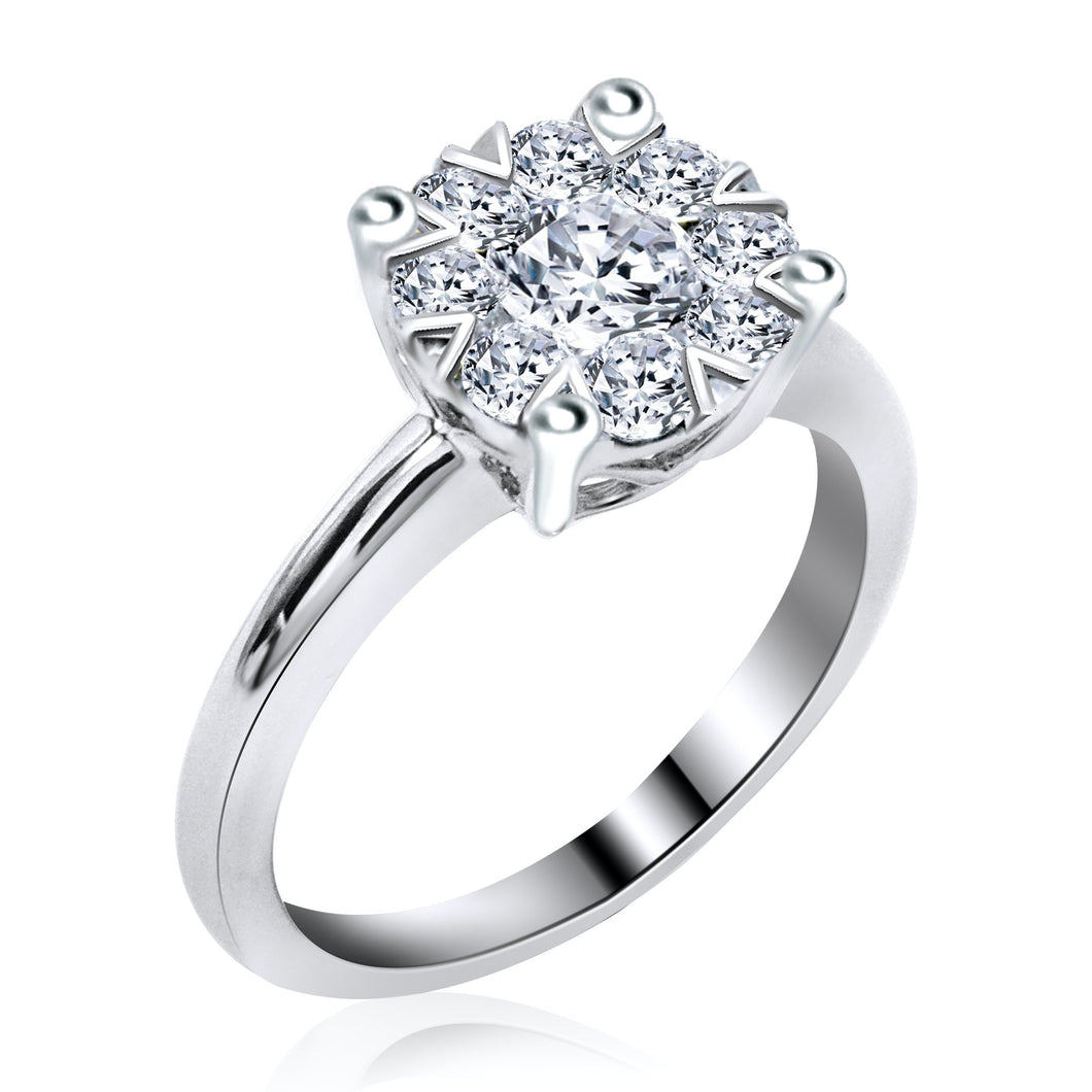 Diamond Cluster Ring 14k White Gold (1.50 ct. tw.)
