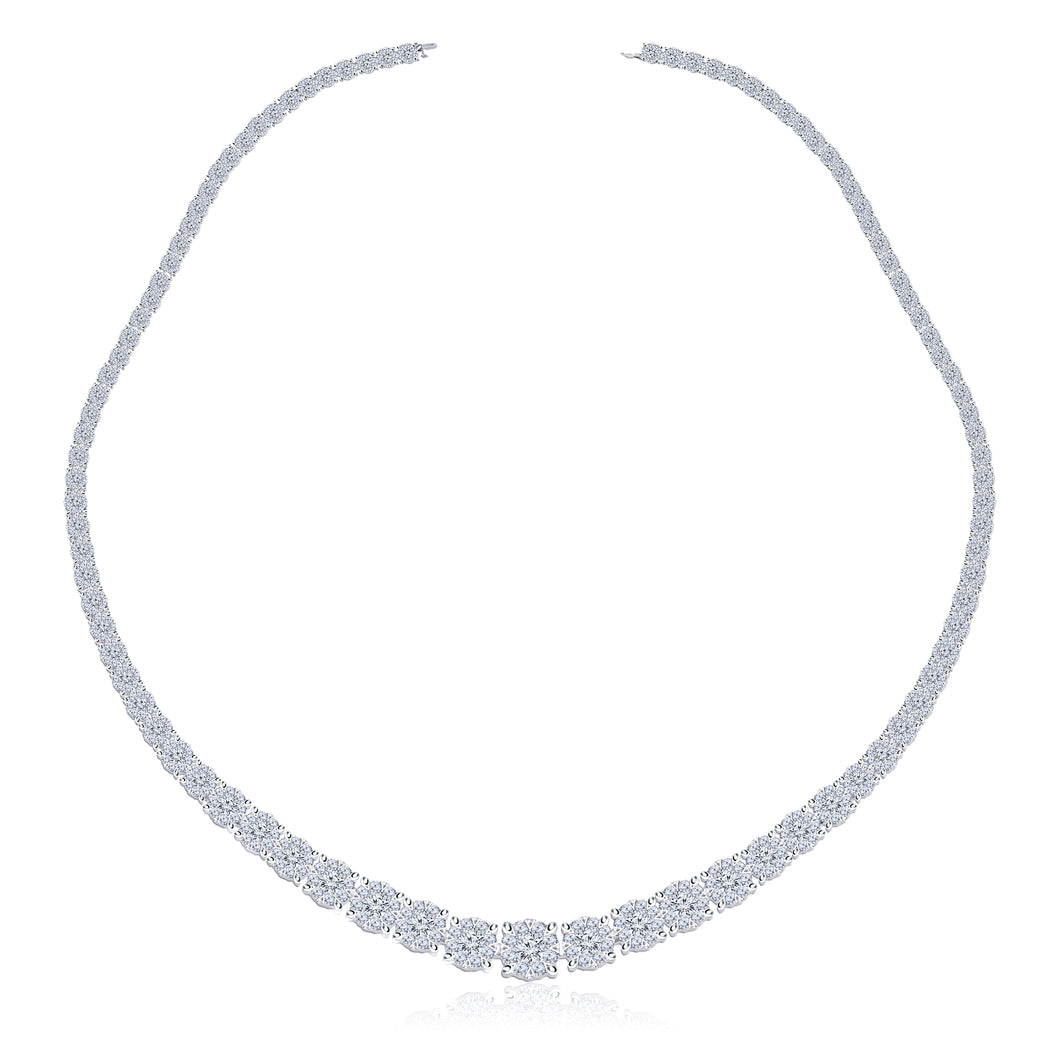 14K White Gold 30.00CTW Fancy Diamond Necklace