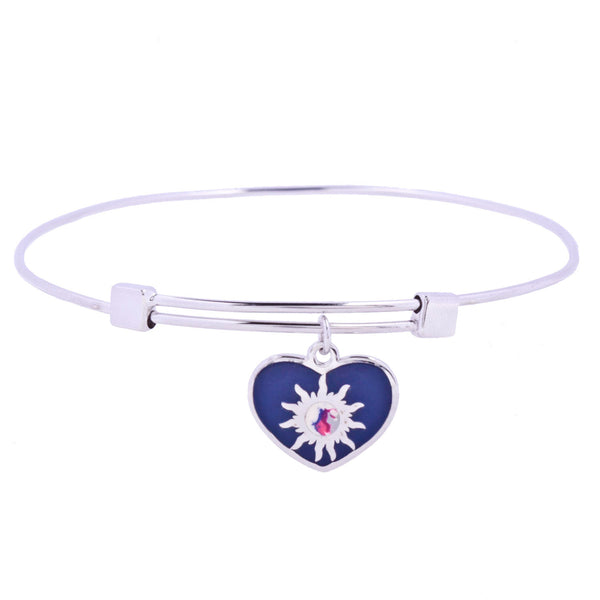 Key West Flag Sterling Silver Charm Bangle