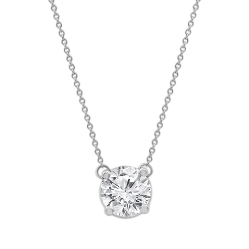 2.20 ct. Lab-Created Diamond Solitaire Necklace in 14K White Gold