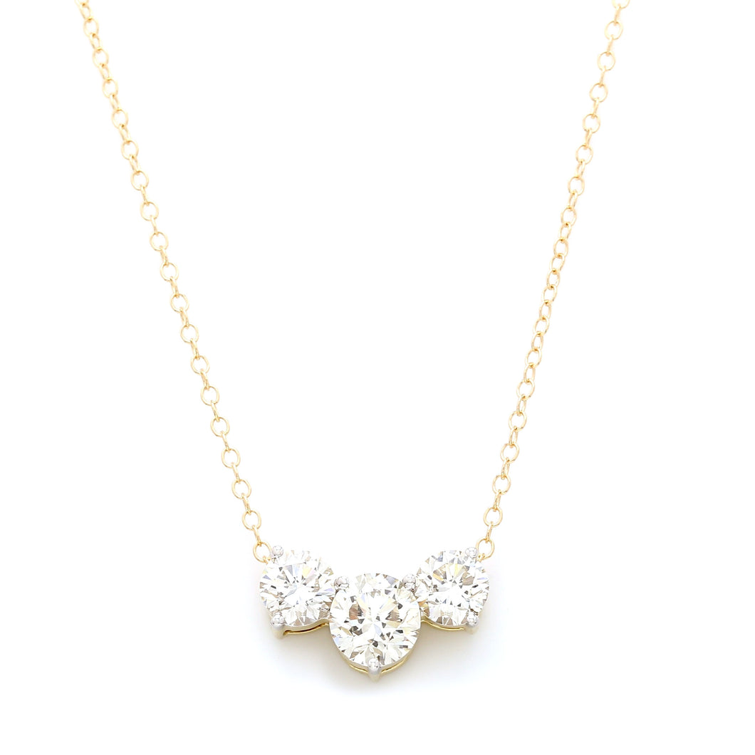 2.00CTTW Lab-Created Diamond 3 Stone Pendant in 14K Gold